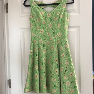 Lilly Pulitzer Green and Pink Lace Dress